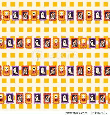 Picture Frame Halloween Seamless Pattern 131967617