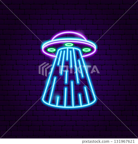 Neon UFO Spaceship Sign Neon UFO Spaceship Sign 131967621