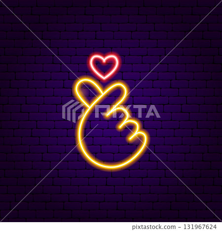 Love Heart Hand Neon Sign 131967624