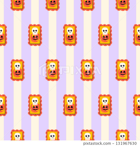 Skull Picture Wall Seamless Pattern 131967630
