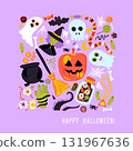 Happy Halloween Sketch Greeting Card 131967636