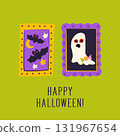 Halloween Ghost Bat Greeting Card 131967654