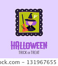 Halloween Witch Frame Greeting Card 131967655
