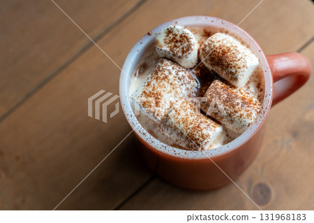 Marshmallow coffee and copy space Marshmallow coffee and copy space 131968183