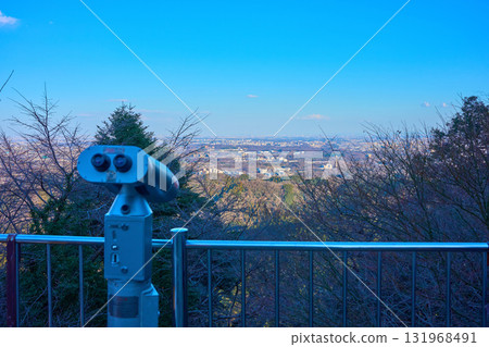 View to the east from the observation deck at Takaosan Station in Takaocho (Mount Takao), Hachioji City, Tokyo View to the east from the observation deck at Takaosan Station in Takaocho (Mount Takao), Hachioji City, Tokyo 131968491