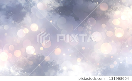 Blue sparkling background material with bokeh balls 131968604