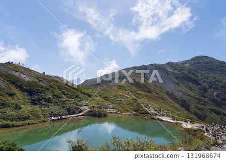[Happoone Ridge] Happo Pond where hikers take a break / Hakuba Village, Nagano Prefecture, September 131968674