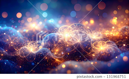 A texture that emits fantastic light on a blue background 131968751