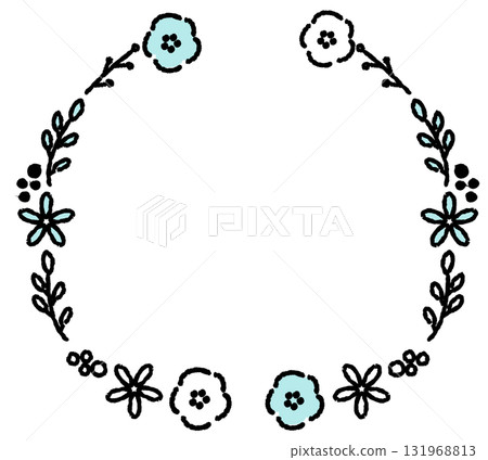 Hand drawn cute floral frame 131968813