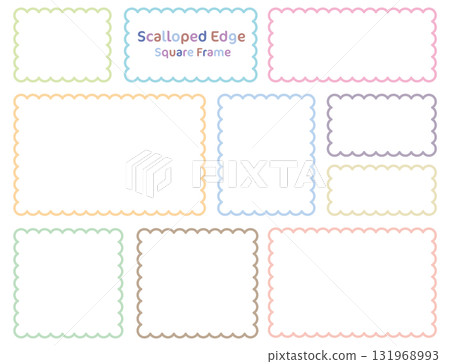 Fluffy line square frame set/pastel colors Fluffy line square frame set/pastel colors 131968993