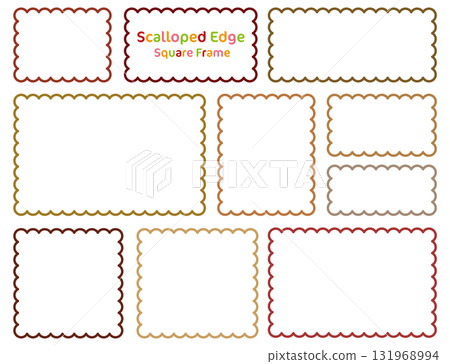 Fluffy line square frame set/brown line 131968994