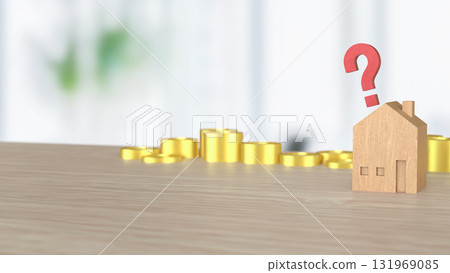 The House on Red Question mark for Property or real estate concept 3d Rendering. The House on Red Question mark for Property or real estate concept 3d Rendering. 131969085