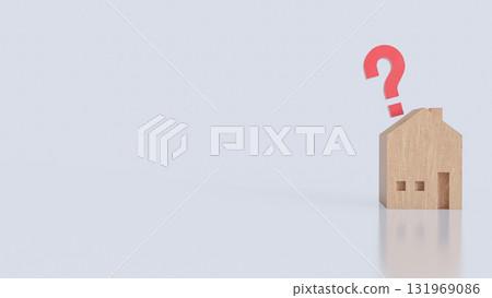 The House on Red Question mark for Property or real estate concept 3d Rendering. The House on Red Question mark for Property or real estate concept 3d Rendering. 131969086