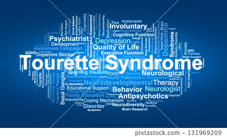 Tourette Syndrome Word Cloud. Neurological Disorder Featuring Tics, Behavior, And Brain Function. 131969209