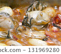 A close-up photo of plump and delicious oysters and plump oyster ajillo 131969280