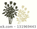 Pale rose silhouette background - elegant and refined floral design material 131969443