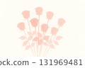 Pale rose silhouette background - elegant and refined floral design material 131969481