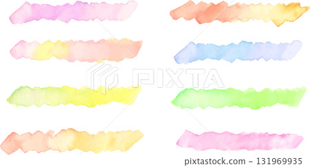 Watercolor strokes, frame and decorative material, vector 131969935