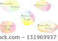 Watercolor strokes, frame and decorative material, vector 131969937