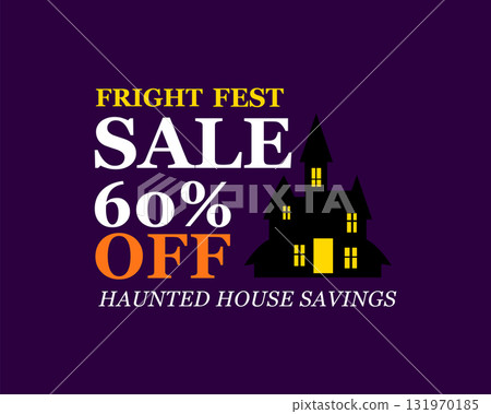 Fright fest halloween haunted house spooky sale Design 131970185