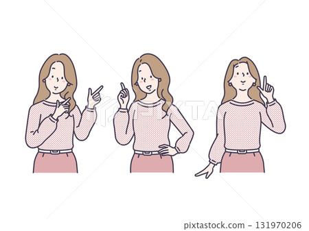 一名婦女指著的插圖集 131970206