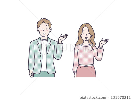 男女引導插畫 131970211