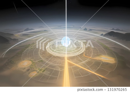 Game background: AI magic circle in the data world 131970265