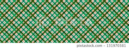 Christmas seamless pattern. Green and white check gingham background. New year tartan texture for wrapping paper, present decoration, fabric, textile swatch. Vichy plaid check backdrop. Vector Christmas seamless pattern. Green and white check gingham background. New year tartan texture for wrapping paper, present decoration, fabric, textile swatch. Vichy plaid check backdrop. Vector 131970381