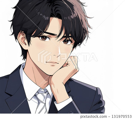 Businessman thinking AI generated image Businessman thinking AI generated image 131970553