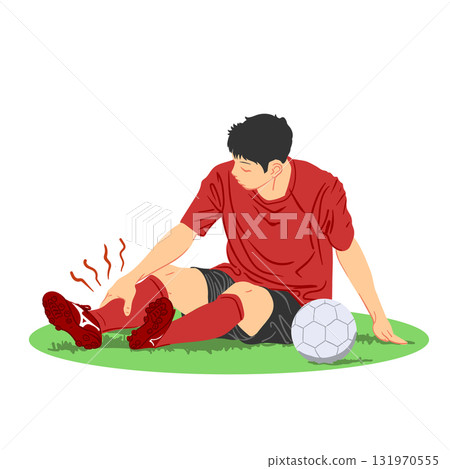 Football player injured his leg 131970555