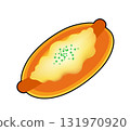 Cheese sausage bread icon 131970920