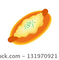 Cheese sausage bread icon 131970921