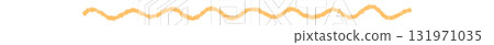 Hand drawn crayon underline in a wavy stroke style forms a playful yellow highlight. This sketch element gives soft wave and banner feel, simple line and creative accent for decorative use. 131971035