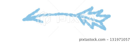 Blue wavy crayon arrow with hand drawn sketch icon style. Child element with playful pointer and textured stroke, perfect for creative concepts or modern backgrounds. Blue wavy crayon arrow with hand drawn sketch icon style. Child element with playful pointer and textured stroke, perfect for creative concepts or modern backgrounds. 131971057