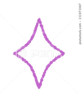 Chalk outline star with burst effect inspires a sense of magic. This star symbol shows firework energy, festive sparkle, and celebration, all in a graphic accent for seasonal or event art. 131971087