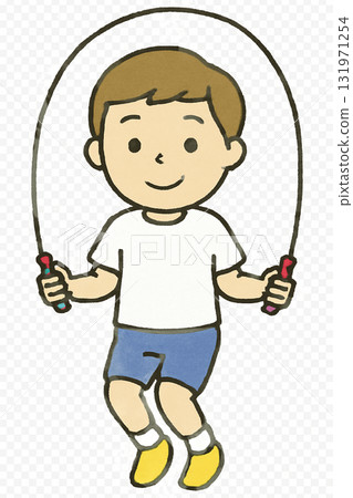 人工智慧生成的男孩跳繩插圖 131971254