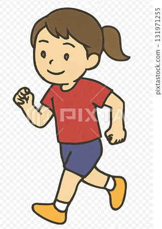 慢跑女孩的插圖（AI 生成） 131971255