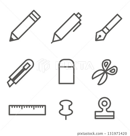 Stationery icon set 131971420