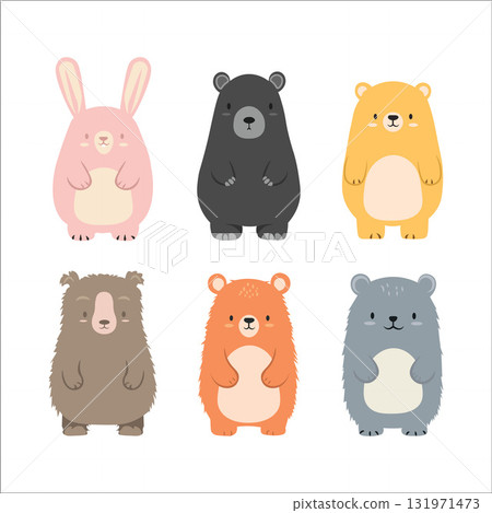 set of cute animals 131971473
