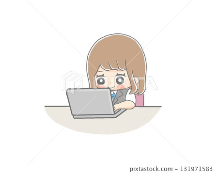 玩PC的女員工 131971583