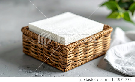 Face Cloths in a Small Woven Basket 131971775