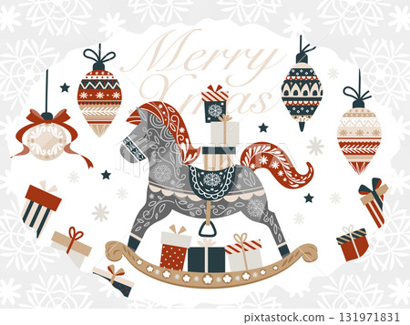 Scandinavian-style stylish and cute Christmas design material 131971831