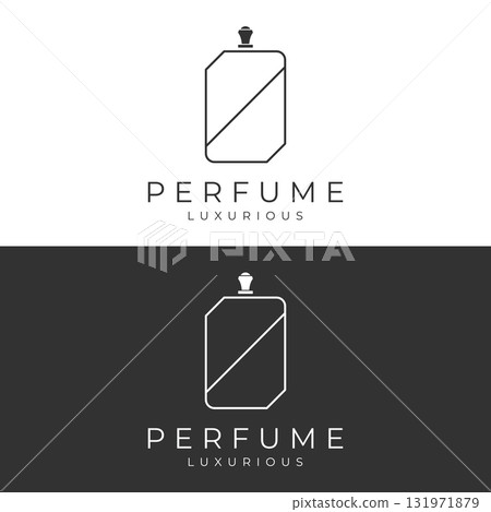 Luxury essence fragrance perfume logo template design isolated background. Luxury essence fragrance perfume logo template design isolated background. 131971879