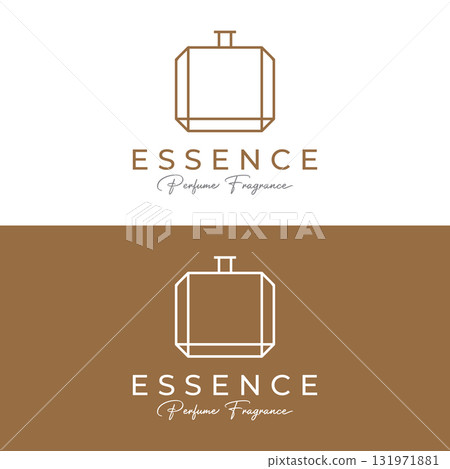 Luxury essence fragrance perfume logo template design isolated background. Luxury essence fragrance perfume logo template design isolated background. 131971881