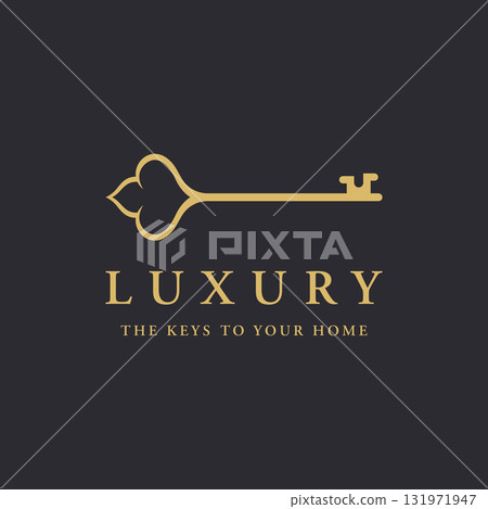Retro luxury home or hotel or real estate key template logo with creative idea. Retro luxury home or hotel or real estate key template logo with creative idea. 131971947
