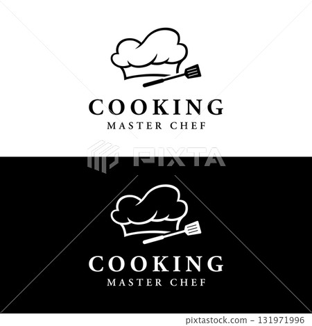 Kitchen logo design with creative chef's hat and cooking utensils. Logo for restaurant, chef, business. Kitchen logo design with creative chef's hat and cooking utensils. Logo for restaurant, chef, business. 131971996