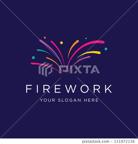 Creative colorful splash logo template design in modern style. Logo type for business, brand, celebration, fireworks, star. 131972136