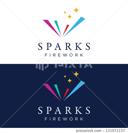 Creative colorful splash logo template design in modern style. Logo type for business, brand, celebration, fireworks, star. Creative colorful splash logo template design in modern style. Logo type for business, brand, celebration, fireworks, star. 131972137