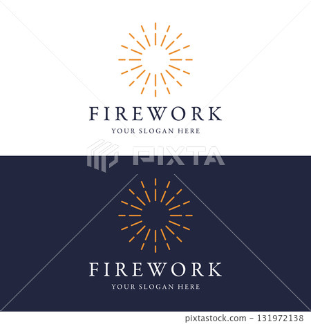 Creative colorful splash logo template design in modern style. Logo type for business, brand, celebration, fireworks, star. 131972138