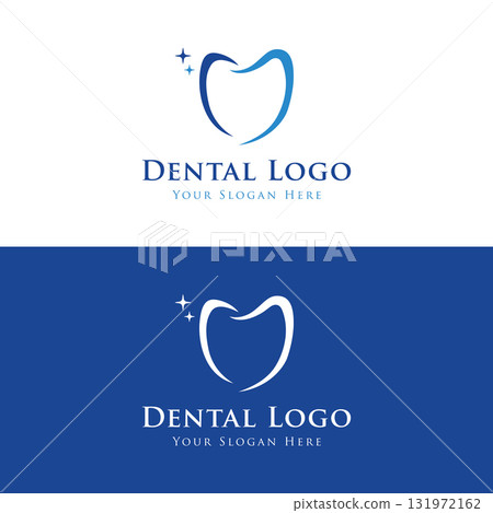 Creative dental abstract logo template design. Logo for dentist, clinic center, dental care and business. 131972162